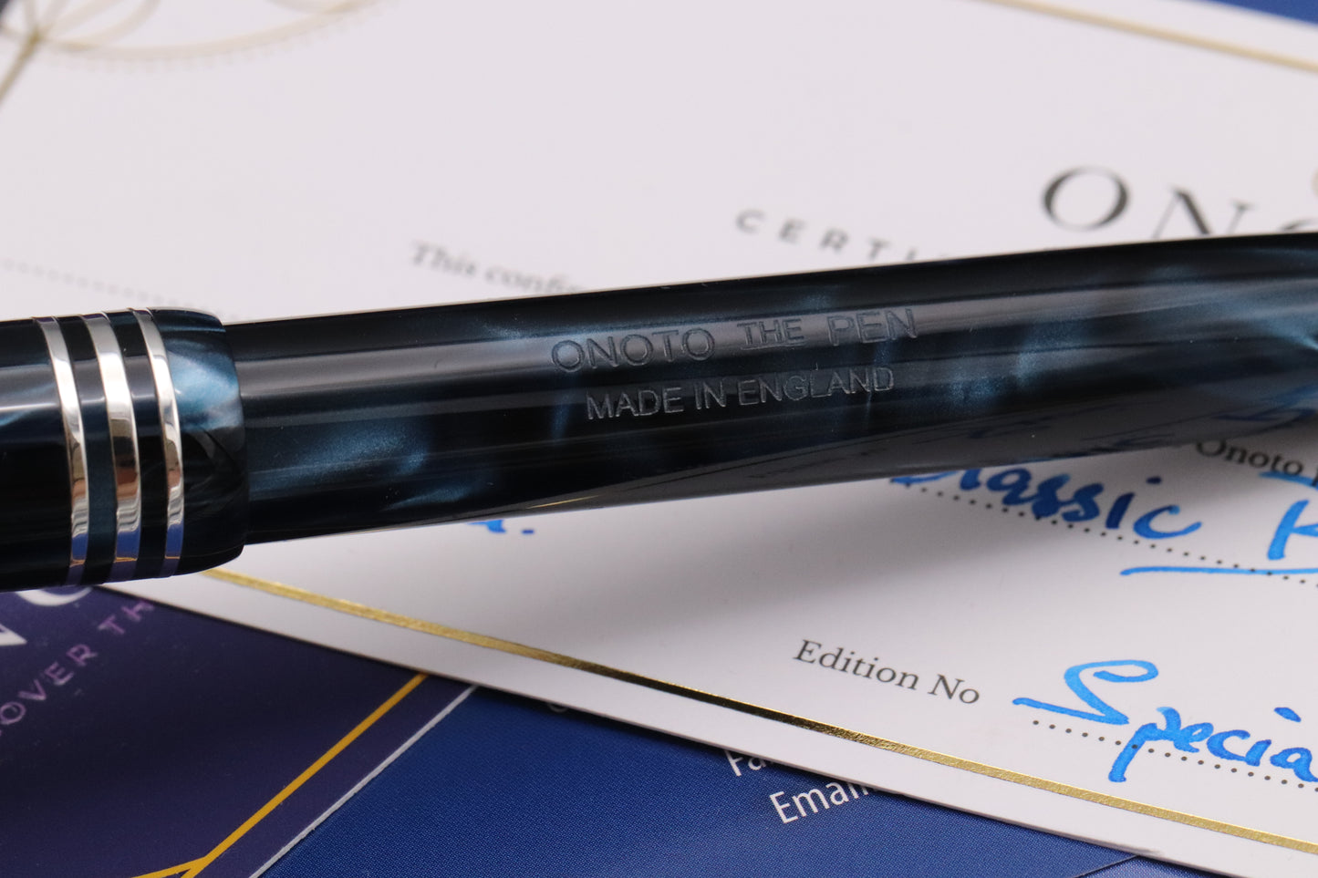 Onoto Magna Blue Pearl Prototype Special Edition Fountain Pen