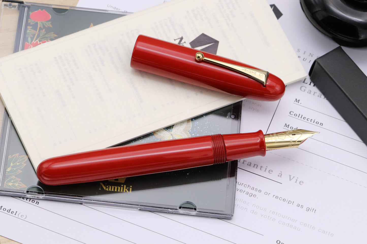 Namiki Emperor Vermilion Urushi Fountain Pen - INKED ONCE - FM Nib