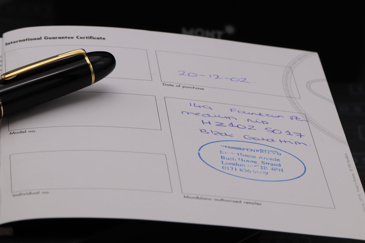 Montblanc Meisterstuck 149 Gold-Coated Fountain Pen - DIPPED
