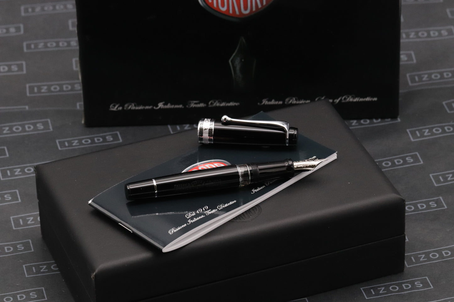 Aurora Optima Black Chrome Fountain Pen - EF Nib - INKED ONCE