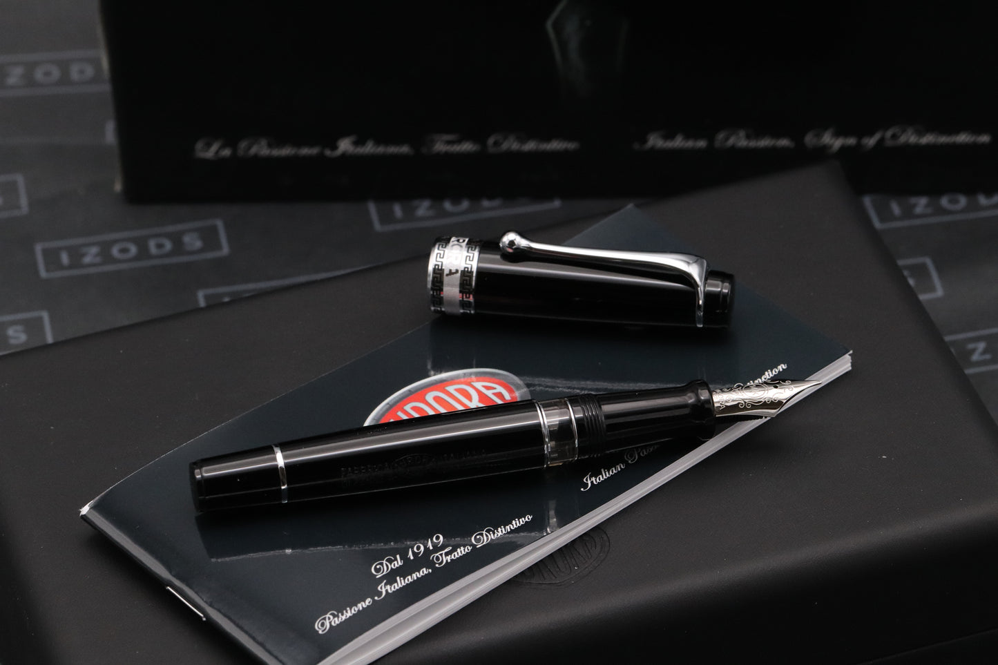 Aurora Optima Black Chrome Fountain Pen - EF Nib - INKED ONCE