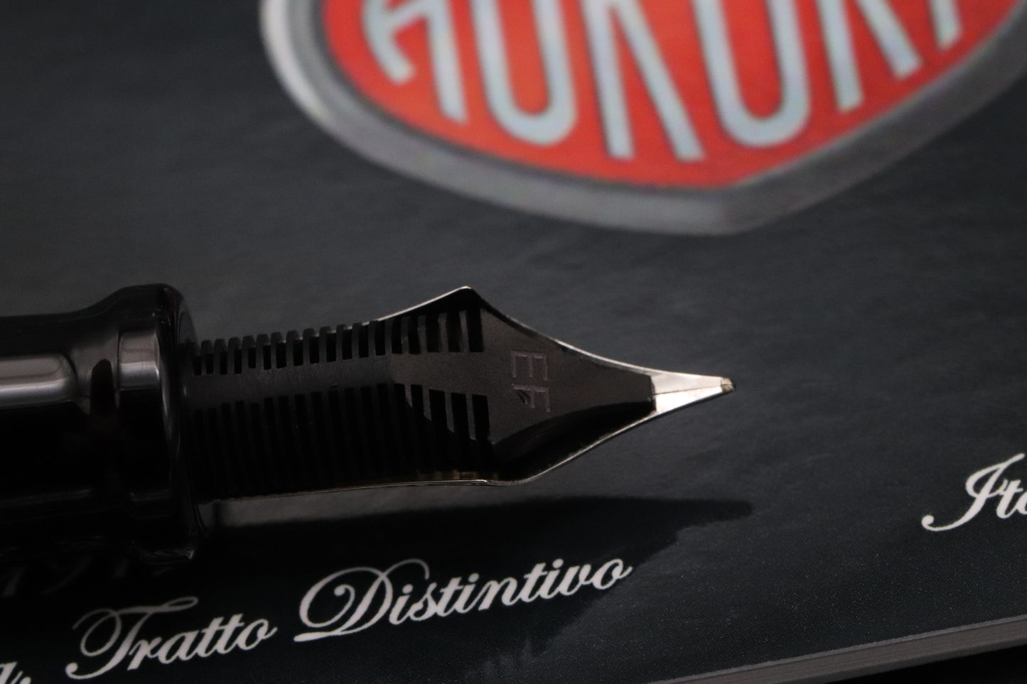 Aurora Optima Black Chrome Fountain Pen - EF Nib - INKED ONCE