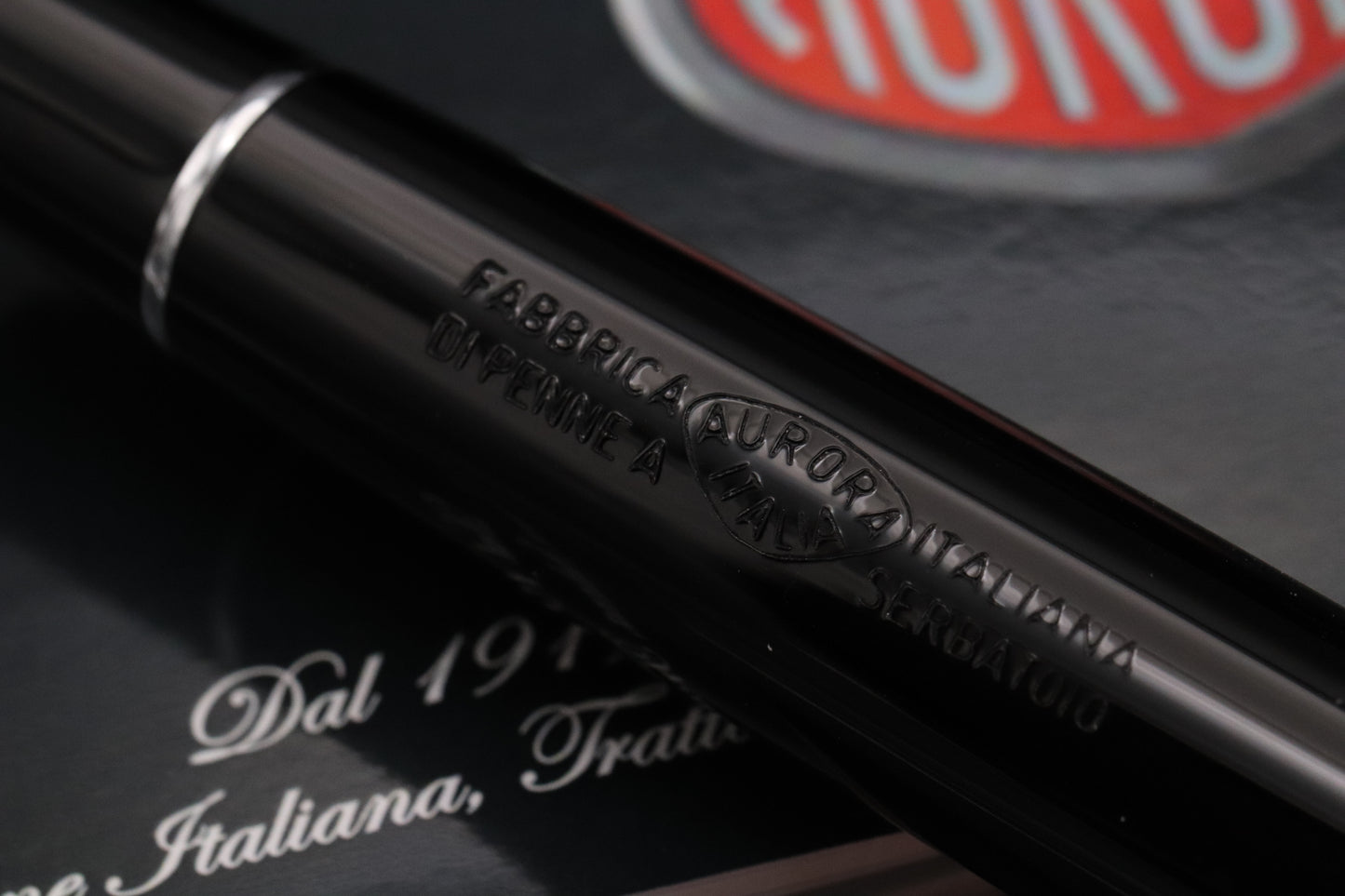 Aurora Optima Black Chrome Fountain Pen - EF Nib - INKED ONCE