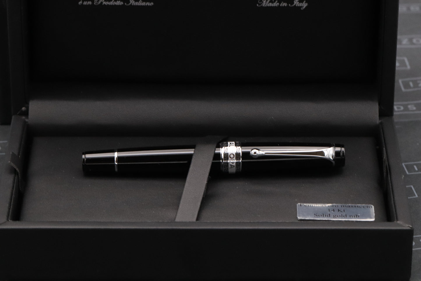Aurora Optima Black Chrome Fountain Pen - EF Nib - INKED ONCE