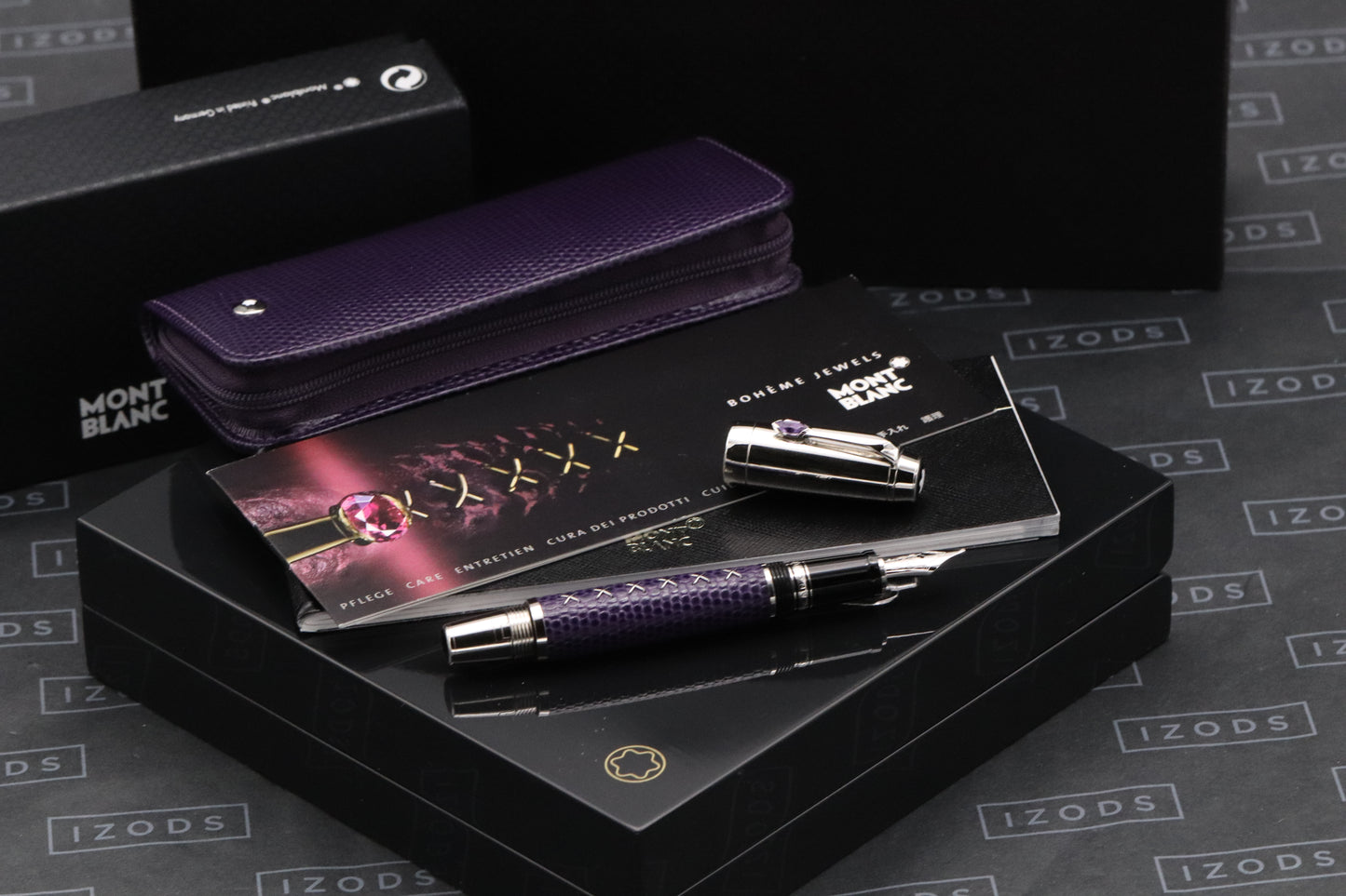 Montblanc Boheme Jewels Amethyst Fountain Pen and Pouch Set - UNUSED
