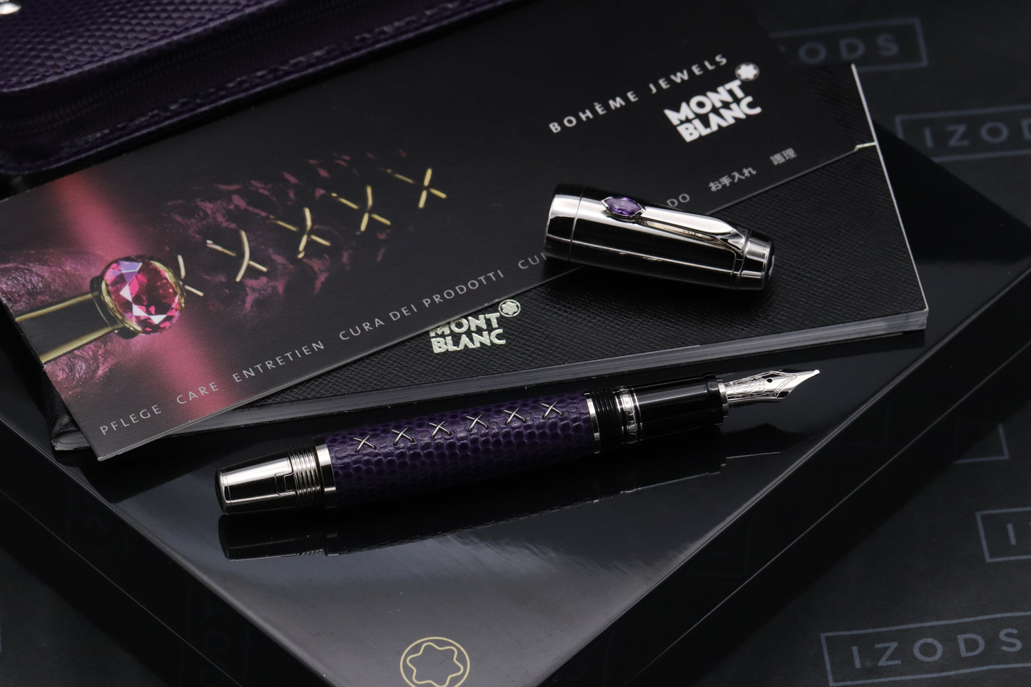 Montblanc Boheme Jewels Amethyst Fountain Pen and Pouch Set - UNUSED