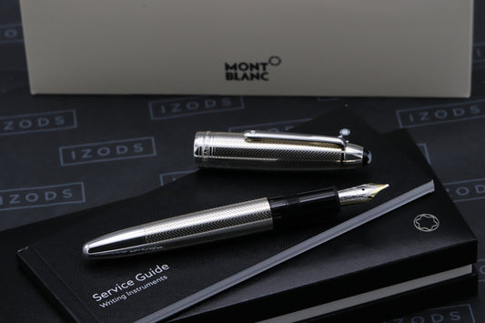 Montblanc Meisterstuck 146 LeGrand Silver Barley Diamond Fountain Pen - BB Nib