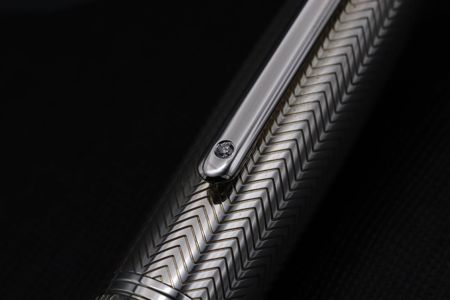 Montblanc Meisterstuck 146 LeGrand Silver Barley Diamond Fountain Pen - BB Nib