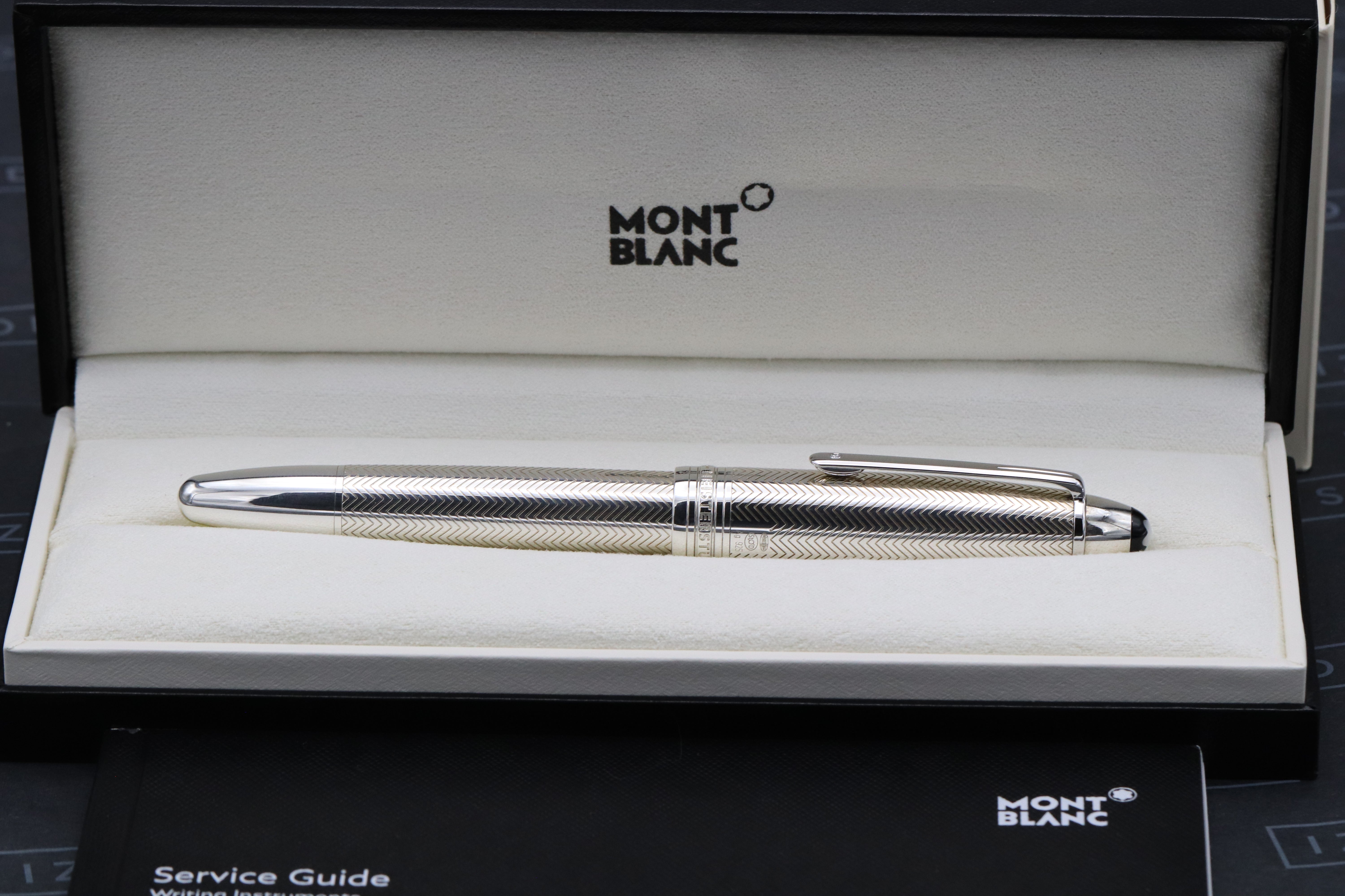 Montblanc Meisterstuck 146 LeGrand Silver Barley Diamond Fountain