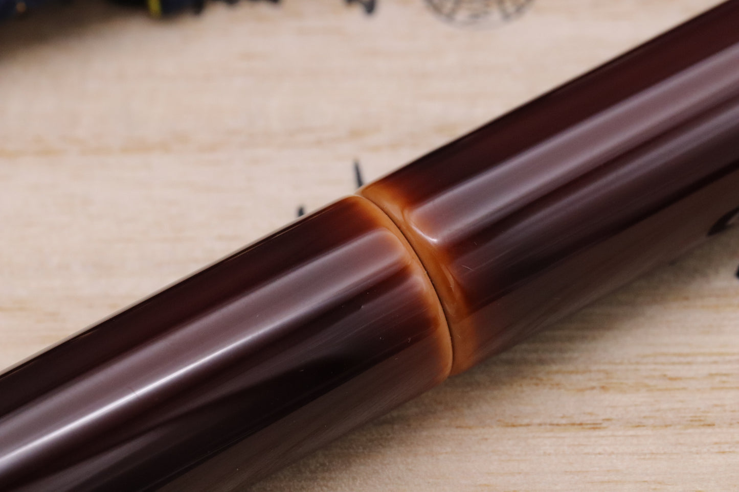 Nakaya D-17mm Portable Cigar Toki-tamenuri Fountain Pen - Soft Fine Nib