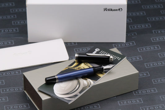 Pelikan Souveran M805 Blue Black Fountain Pen - EF Nib