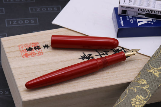 Nakaya Long Cigar Shu Fountain Pen - UNUSED - Fine Nib