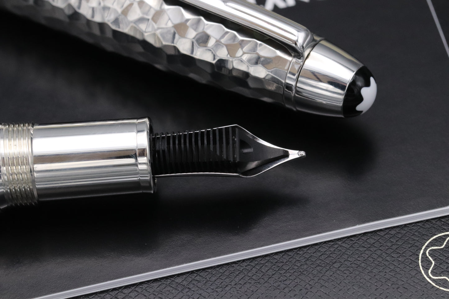Montblanc Meisterstuck 146 LeGrand Martele Silver Fountain Pen - INKED ONCE