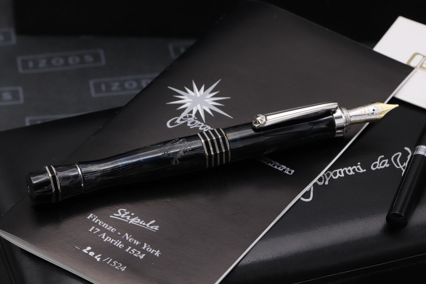 Stipula Giovanni da Verrazzano Celluloid Retractable Nib LE Fountain Pen - Stub
