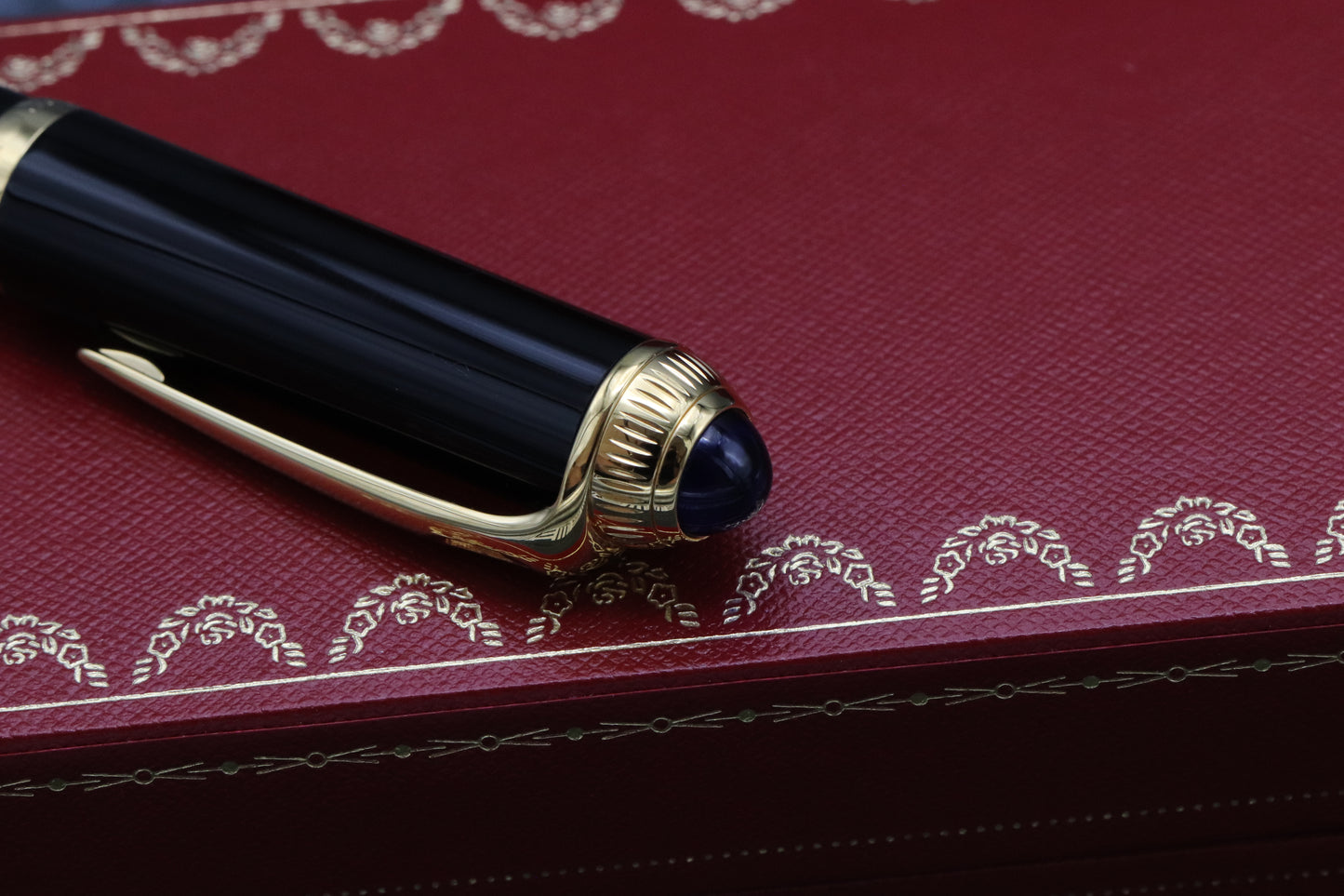 Cartier R de Cartier Black Red Gold Rollerball Pen