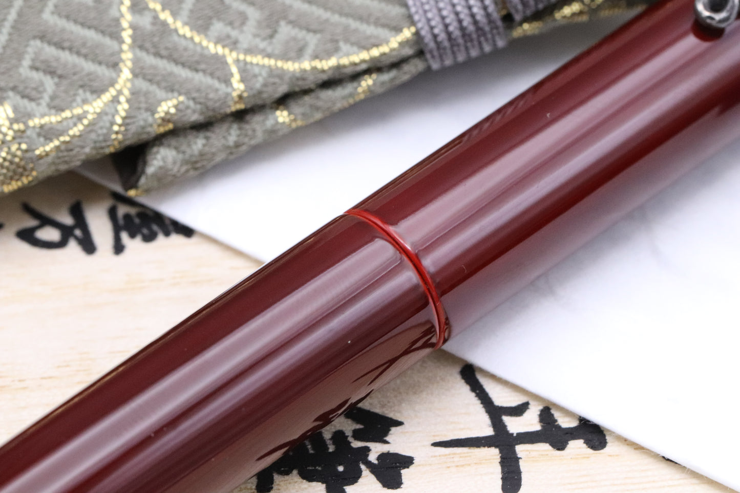 Nakaya Long Cigar Aka-Tamenuri Fountain Pen with Snake Stopper - UNUSED