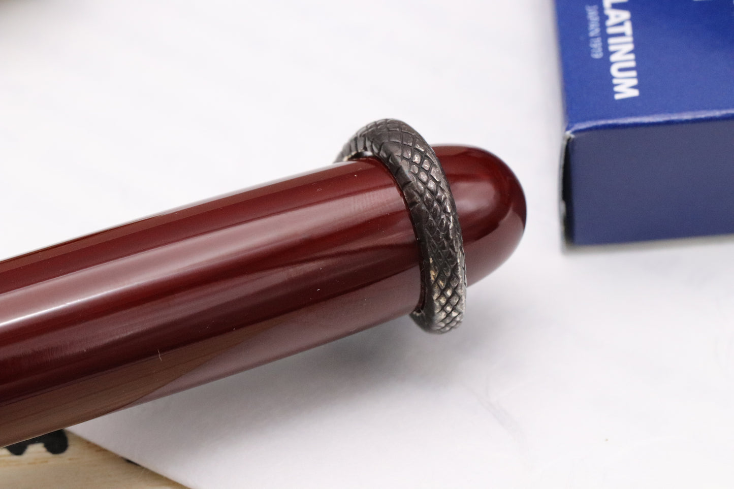 Nakaya Long Cigar Aka-Tamenuri Fountain Pen with Snake Stopper - UNUSED
