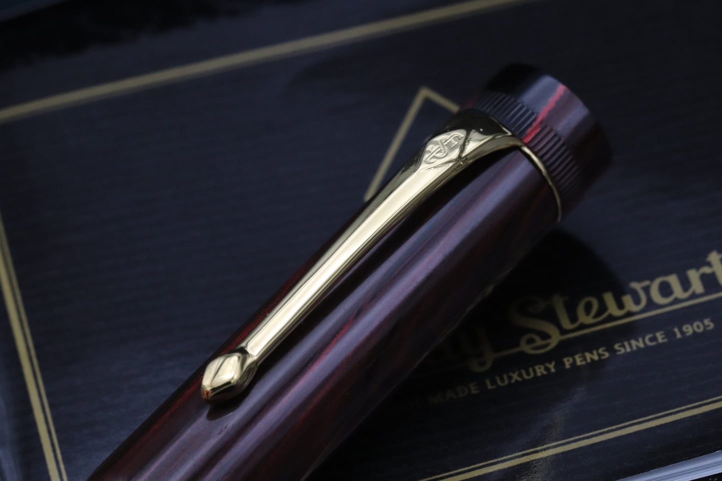 Conway Stewart Marlborough Rose Ripple Ebonite Eyedropper Fountain Pen - IB Nib