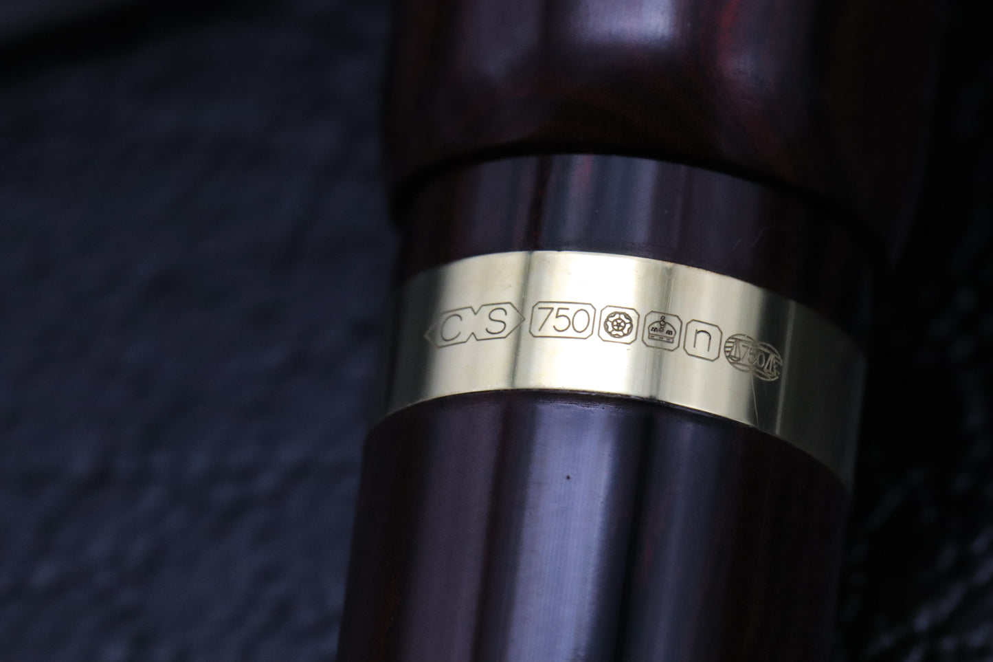 Conway Stewart Marlborough Rose Ripple Ebonite Eyedropper Fountain Pen - IB Nib