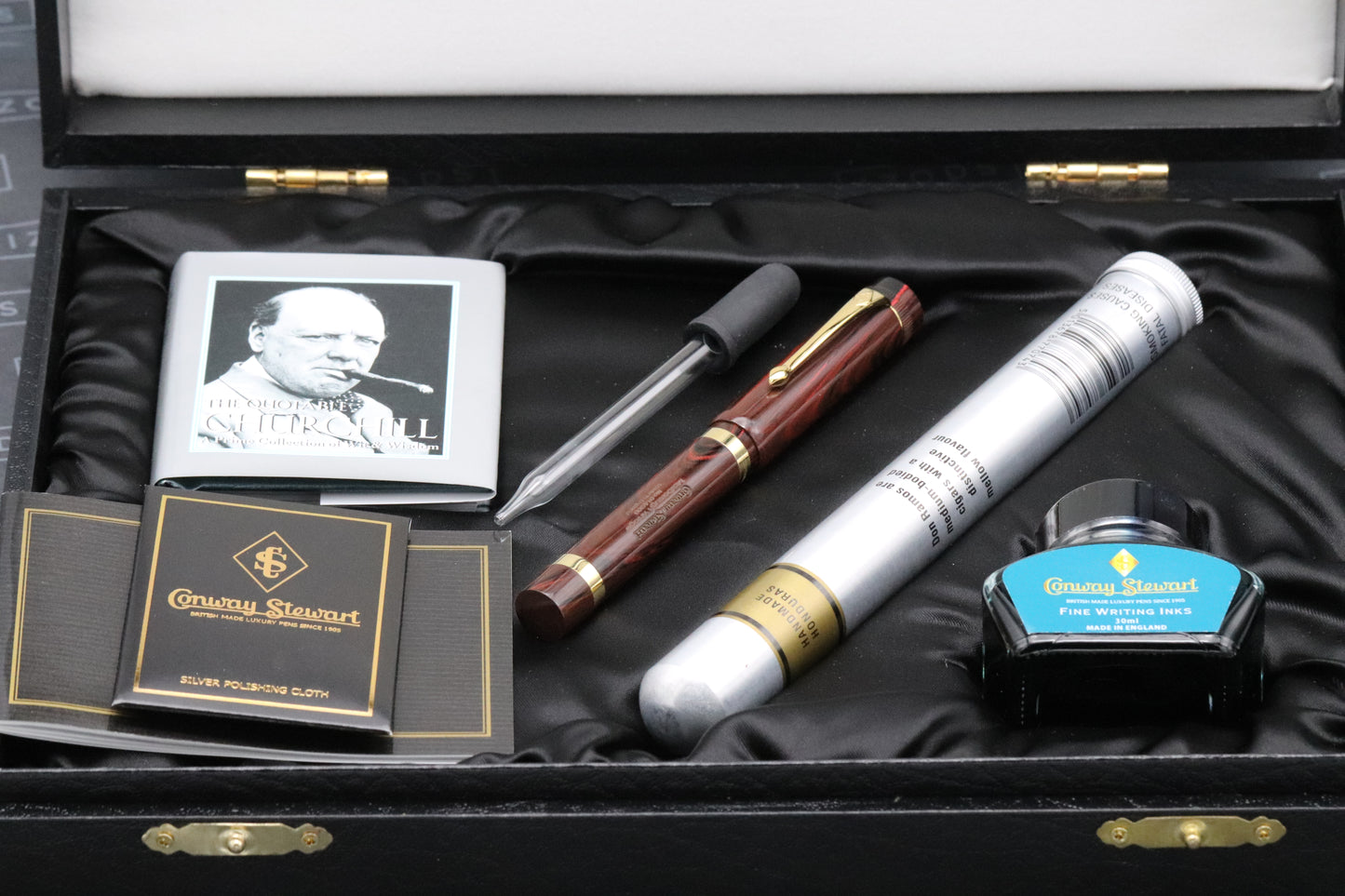 Conway Stewart Marlborough Rose Ripple Ebonite Eyedropper Fountain Pen - IB Nib