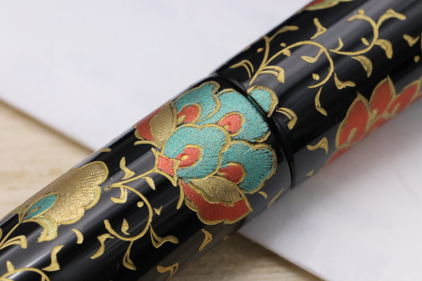 Nakaya Piccolo Cigar Housoge Black Colourful Lines Fountain Pen - UNUSED - Bi-Tone Soft Fine Nib