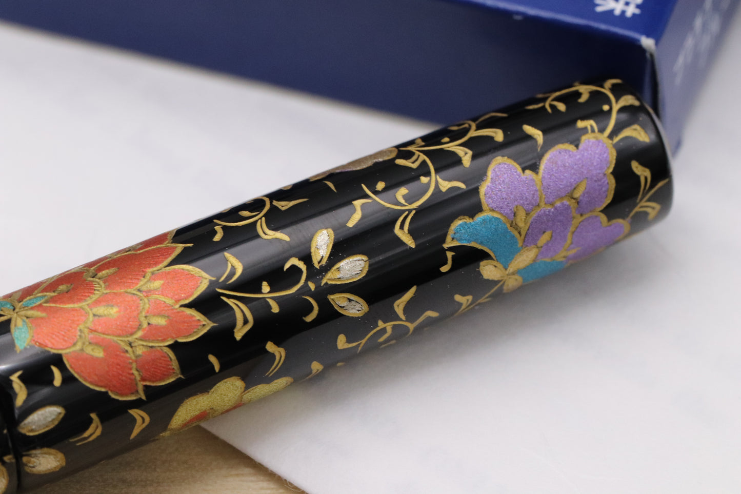 Nakaya Piccolo Cigar Housoge Black Colourful Lines Fountain Pen - UNUSED - Bi-Tone Soft Fine Nib