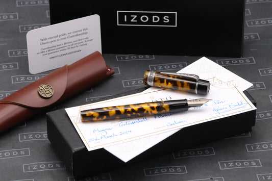 Onoto Magna Tortoiseshell Abracadabra Custom Fountain Pen - EF #8 Ti Nib
