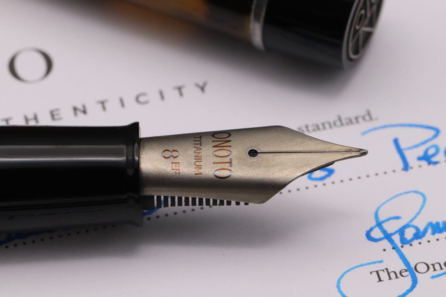 Onoto Magna Tortoiseshell Abracadabra Custom Fountain Pen - EF #8 Ti Nib