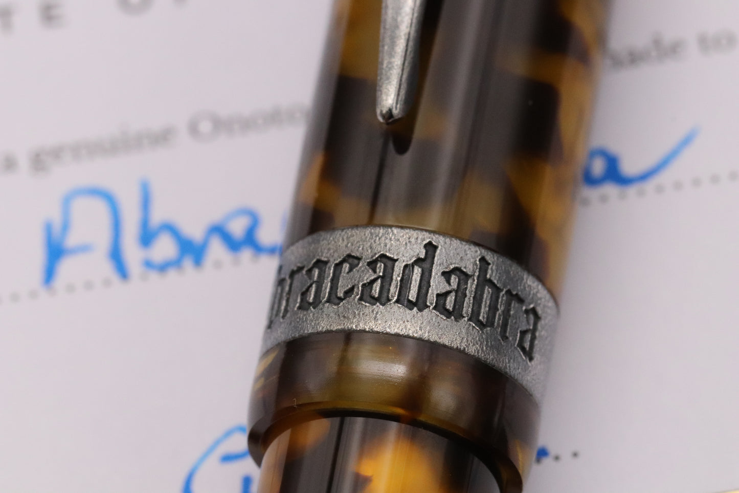 Onoto Magna Tortoiseshell Abracadabra Custom Fountain Pen - EF #8 Ti Nib