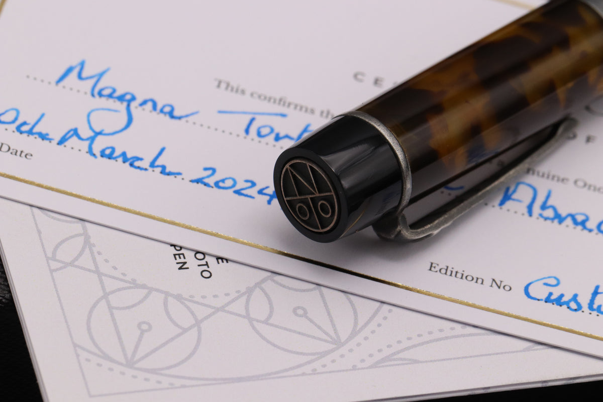 Onoto Magna Tortoiseshell Abracadabra Custom Fountain Pen - EF #8 Ti Nib