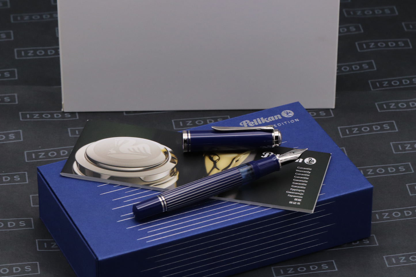 Pelikan Souveran M815 Metal Striped Blue Fountain Pen - EF Nib