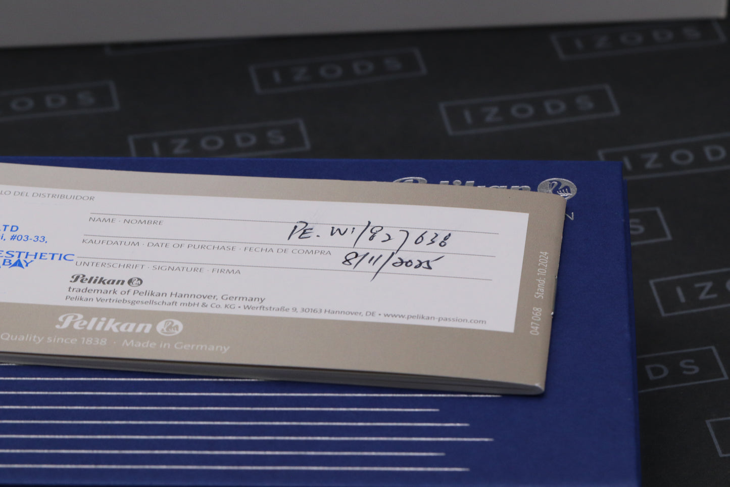 Pelikan Souveran M815 Metal Striped Blue Fountain Pen - EF Nib