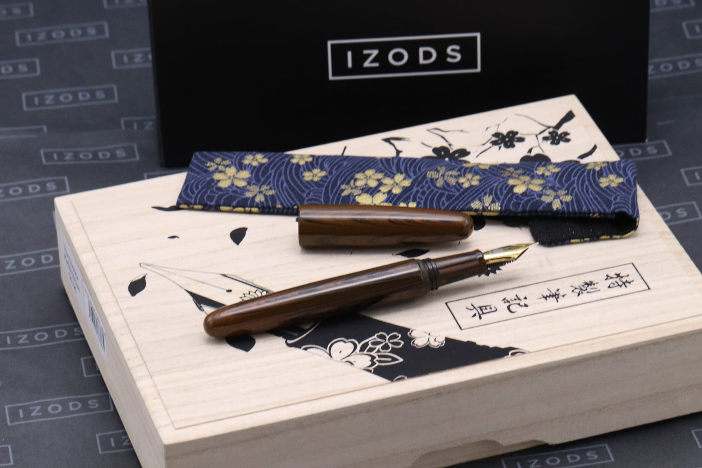 Wancher True Ebonite Marble Brown Fountain Pen