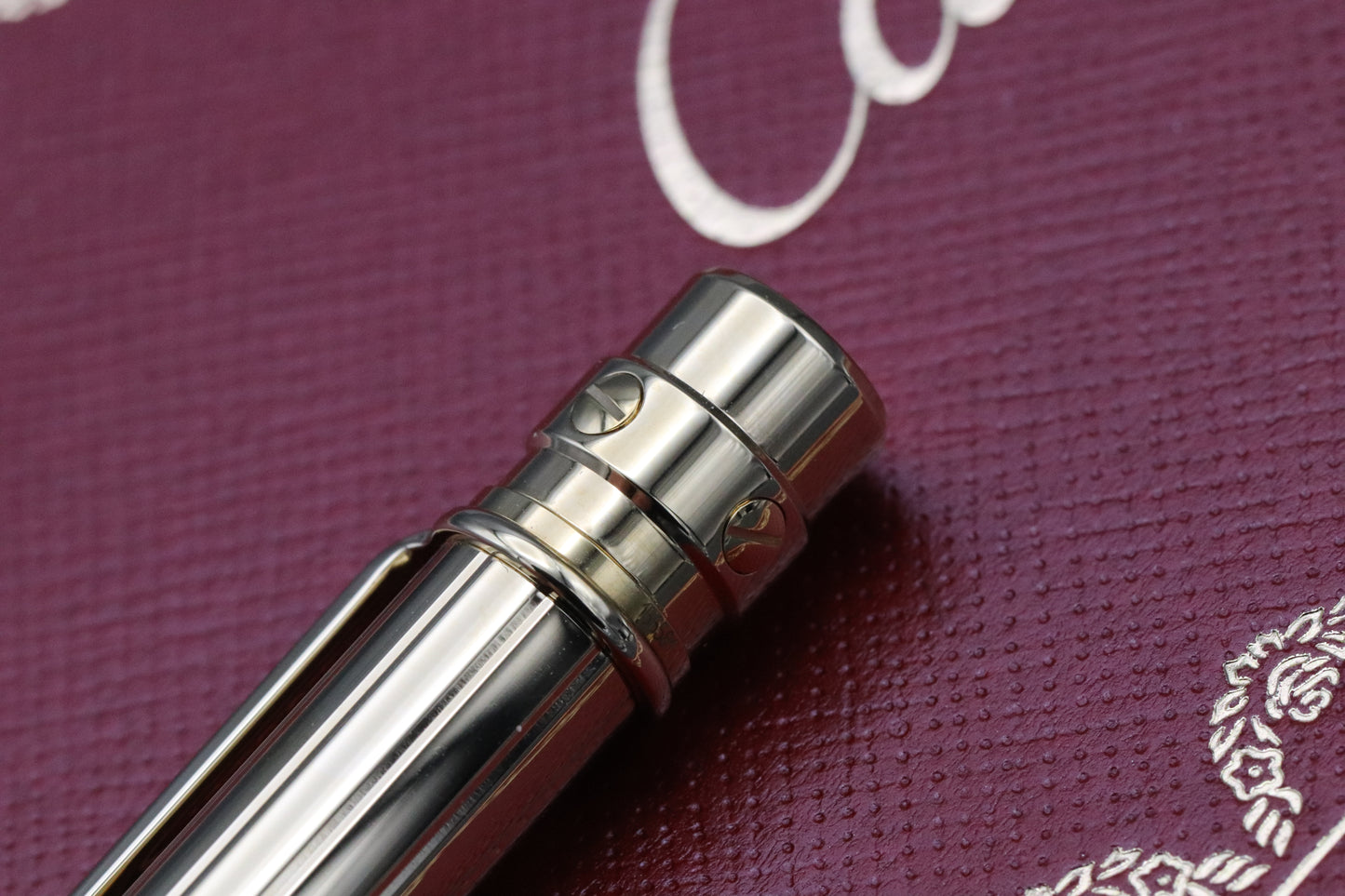 Cartier Santos de Cartier Gold-Coated Godron Ballpoint Pen - UNUSED