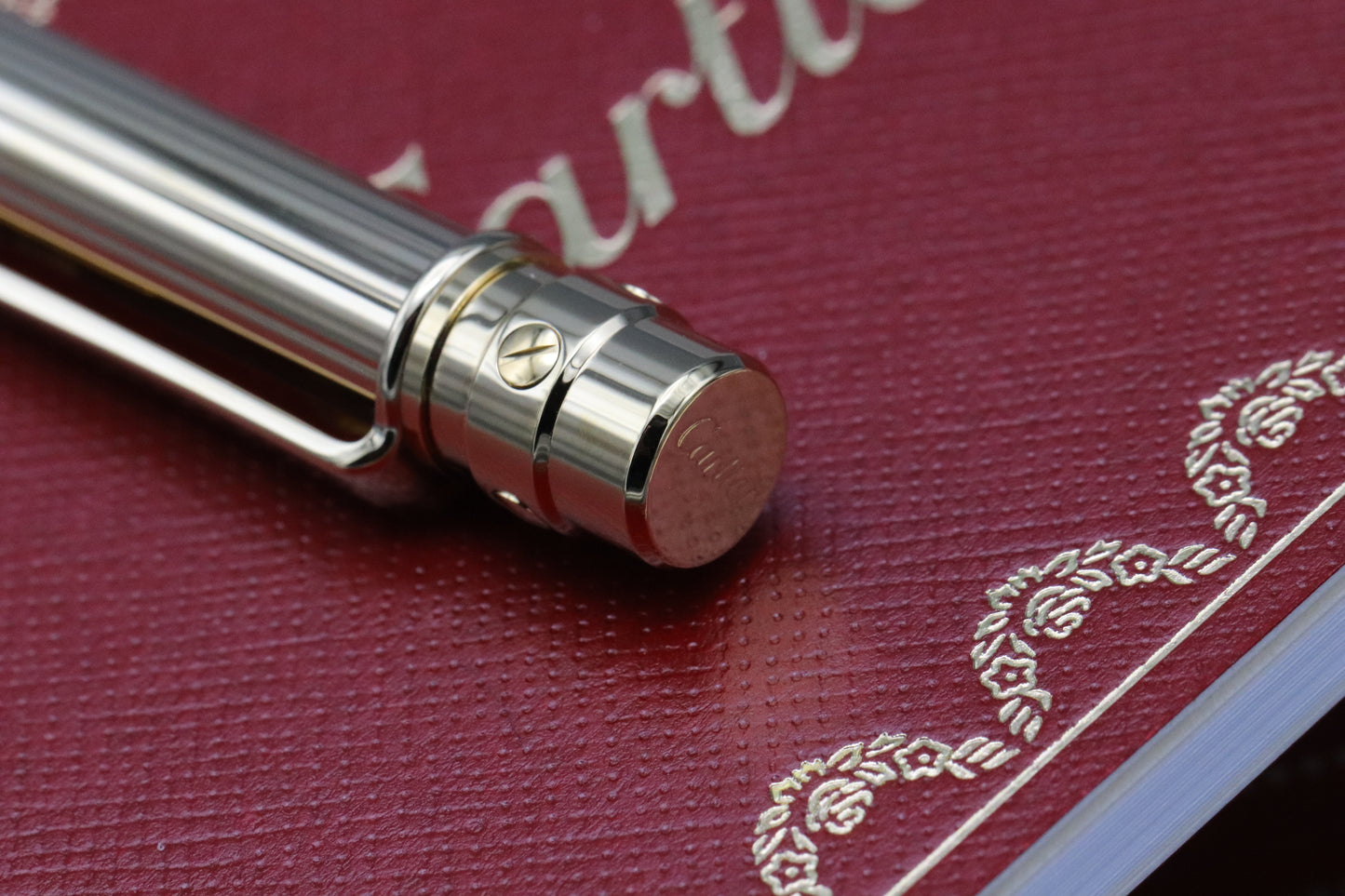 Cartier Santos de Cartier Gold-Coated Godron Ballpoint Pen - UNUSED