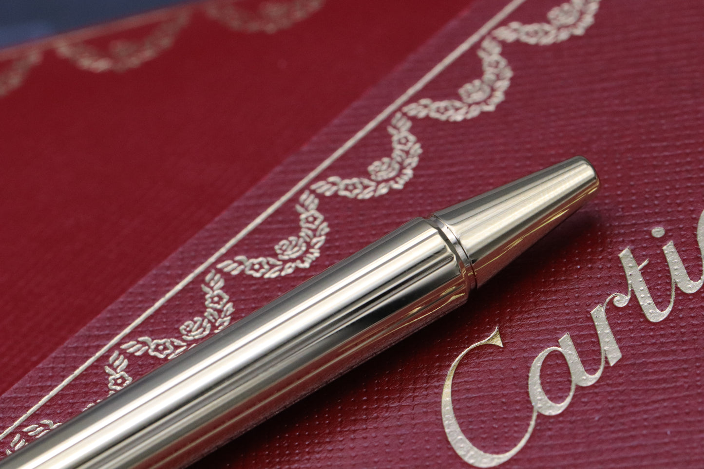 Cartier Santos de Cartier Gold-Coated Godron Ballpoint Pen - UNUSED