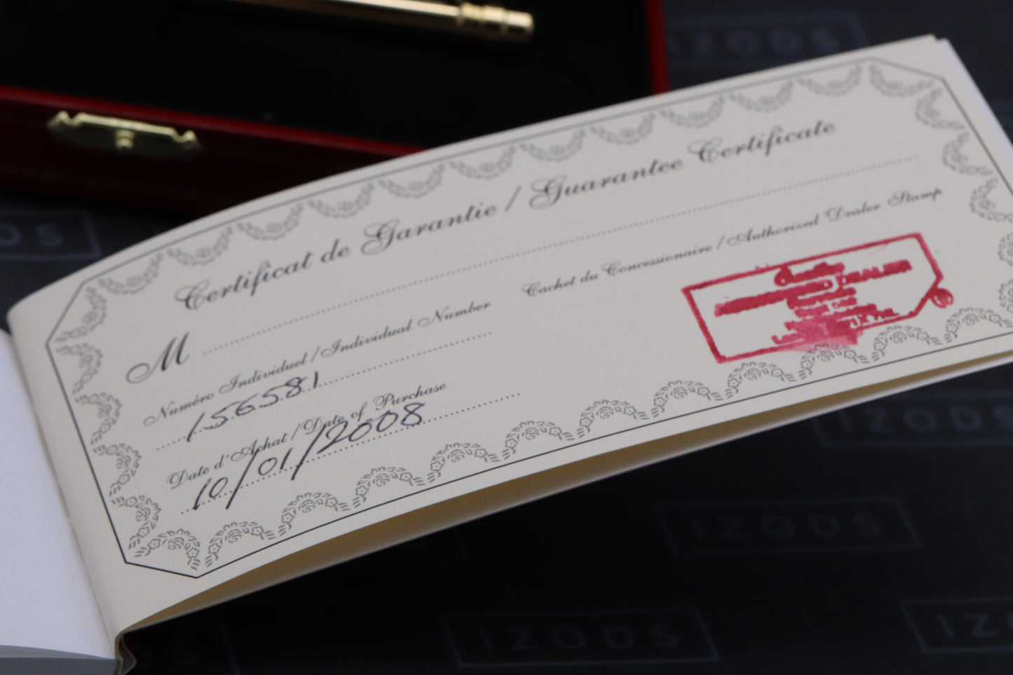 Cartier Santos de Cartier Gold-Coated Godron Ballpoint Pen - UNUSED