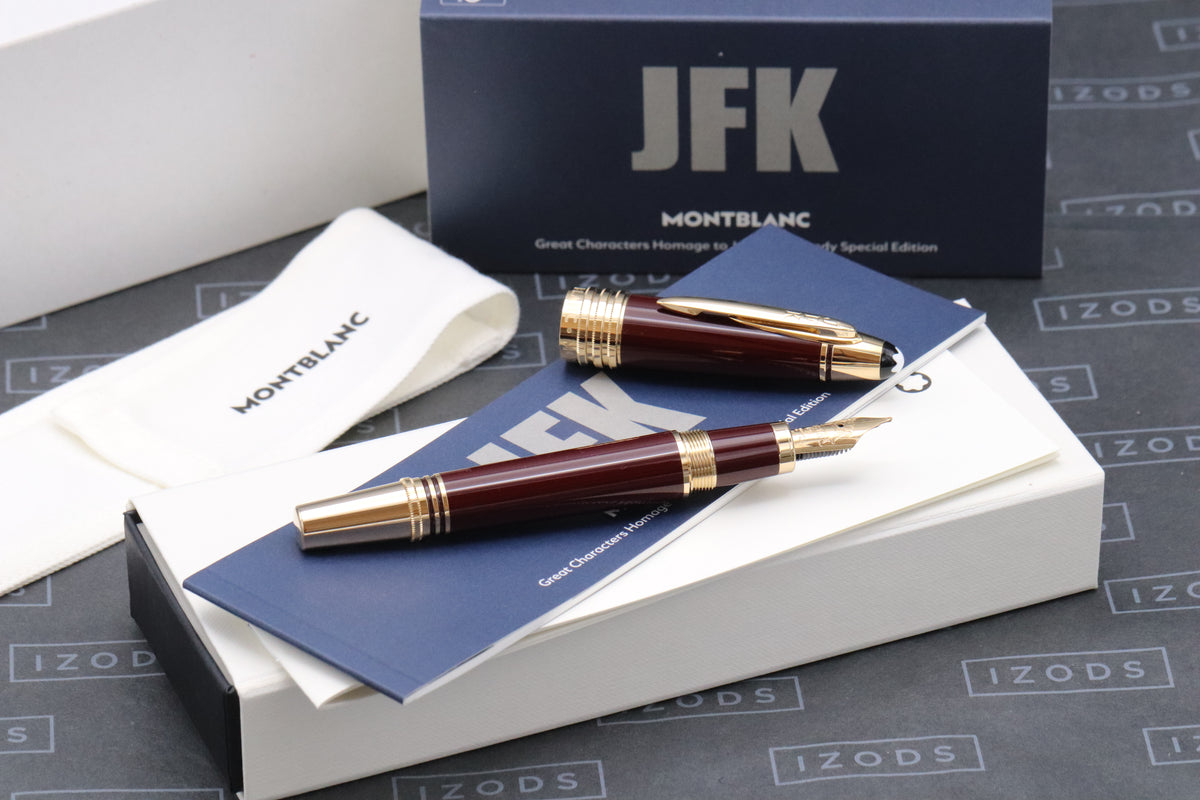 Montblanc Great Characters JFK Burgundy Fountain Pen - UNUSED - Medium Nib