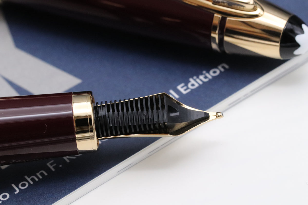 Montblanc Great Characters JFK Burgundy Fountain Pen - UNUSED - Medium Nib