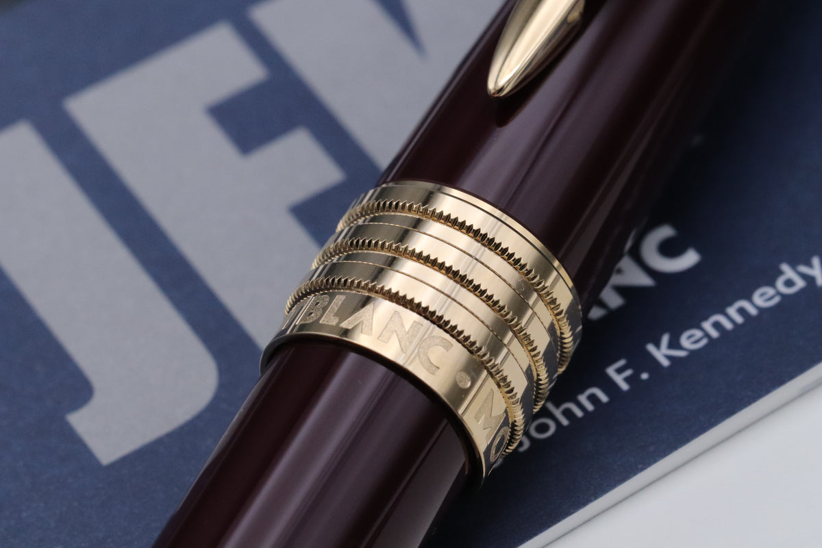 Montblanc Great Characters JFK Burgundy Fountain Pen - UNUSED - Medium Nib