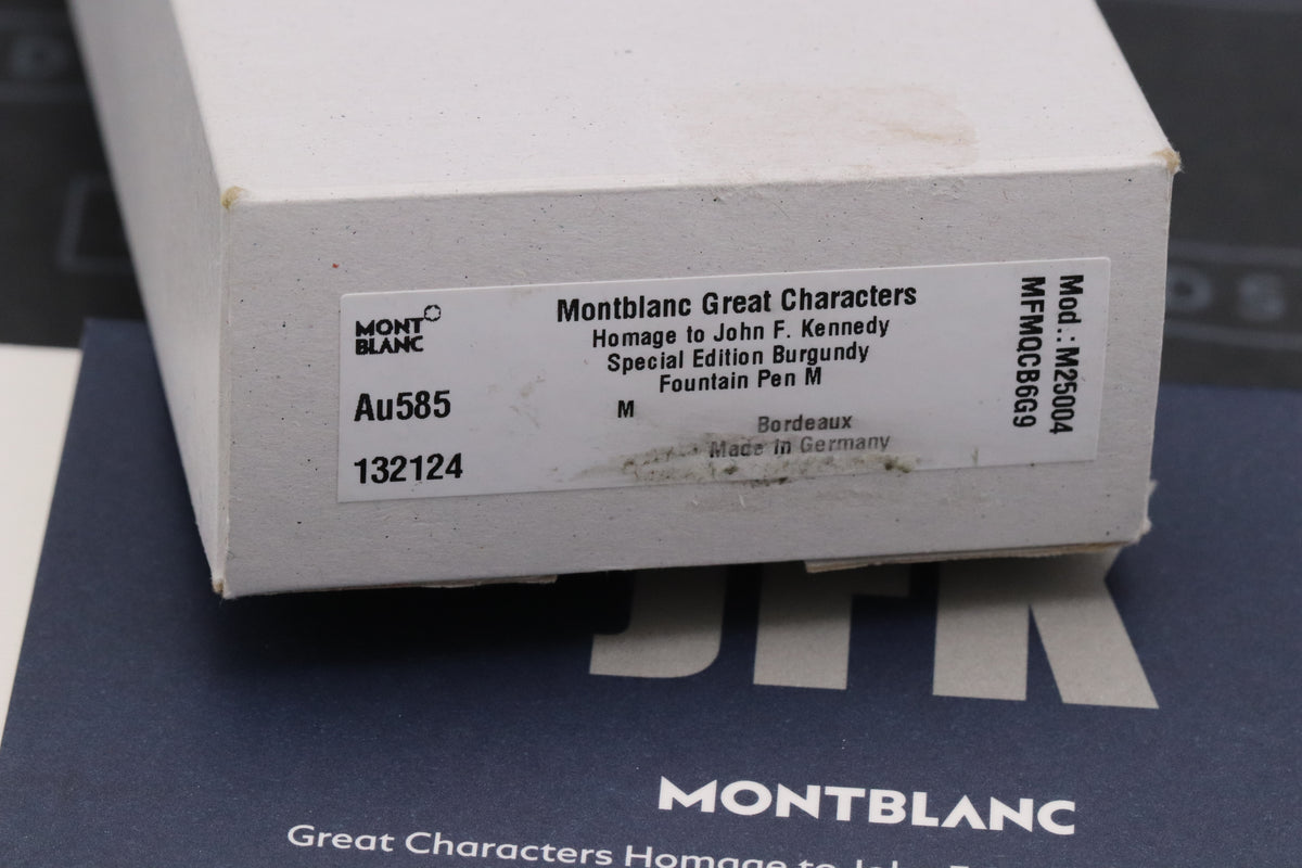 Montblanc Great Characters JFK Burgundy Fountain Pen - UNUSED - Medium Nib