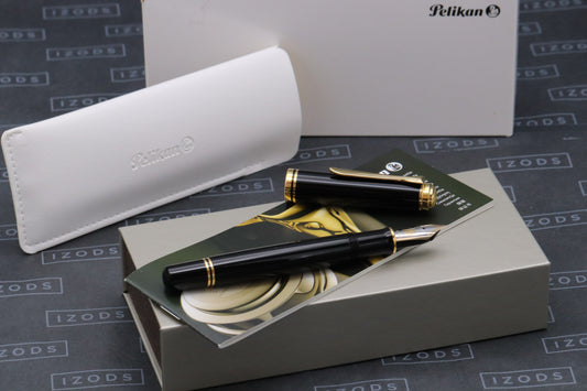 Pelikan Souveran M1000 Black Fountain Pen - EF Nib - DIPPED