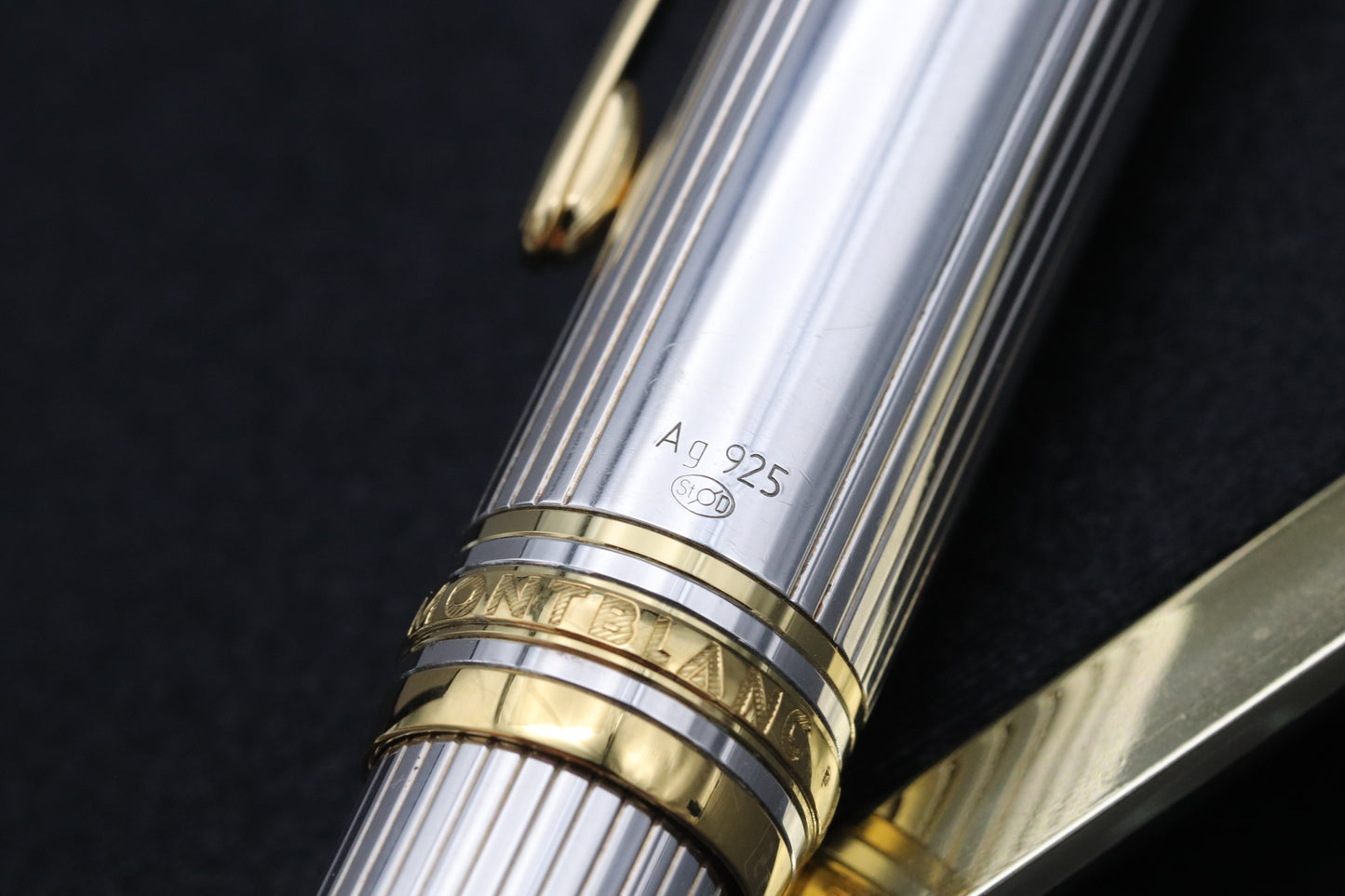 Montblanc Meisterstück 146 LeGrand Sterling Silver Pinstripe Fountain Pen - EF Nib