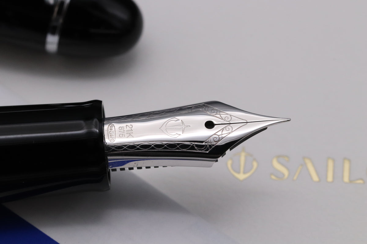 Sailor 1911L Ringless Simply Black Fountain Pen - EF Nib