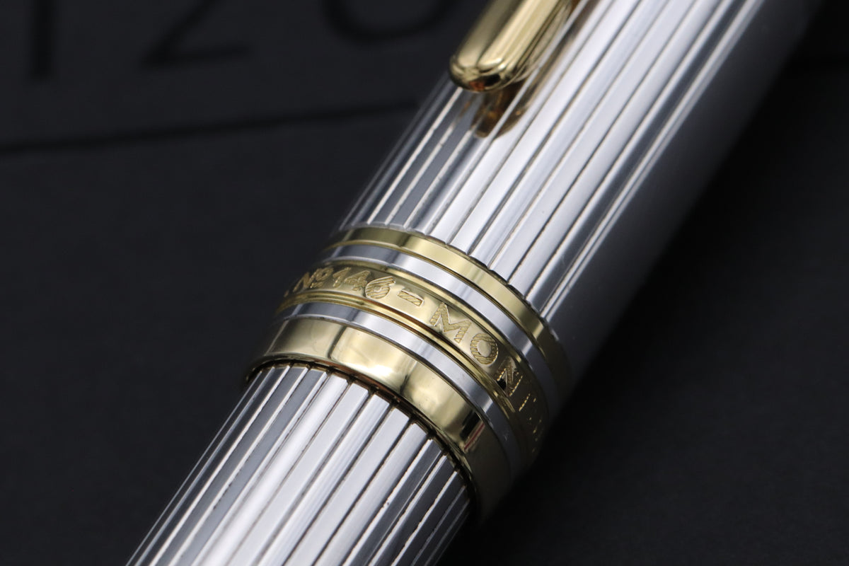 Montblanc Meisterstuck 146 LeGrand Pinstripe Sterling Silver Fountain Pen - 1991