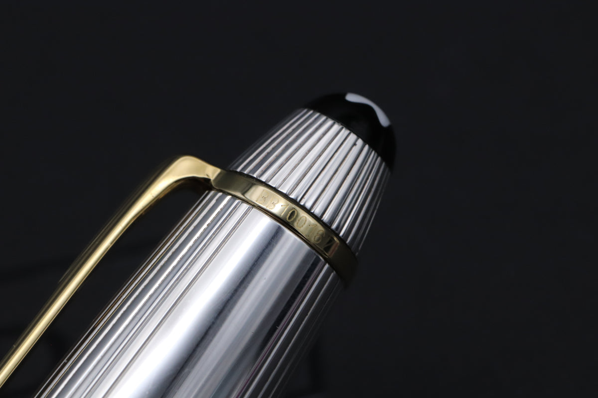Montblanc Meisterstuck 146 LeGrand Pinstripe Sterling Silver Fountain Pen - 1991