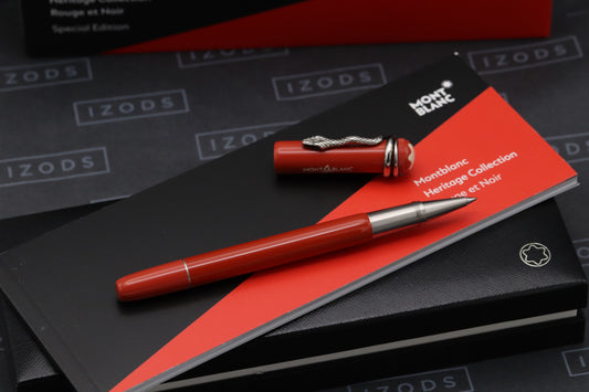 Montblanc Heritage Rouge et Noir Coral-Resin Rollerball / Fineliner Pen