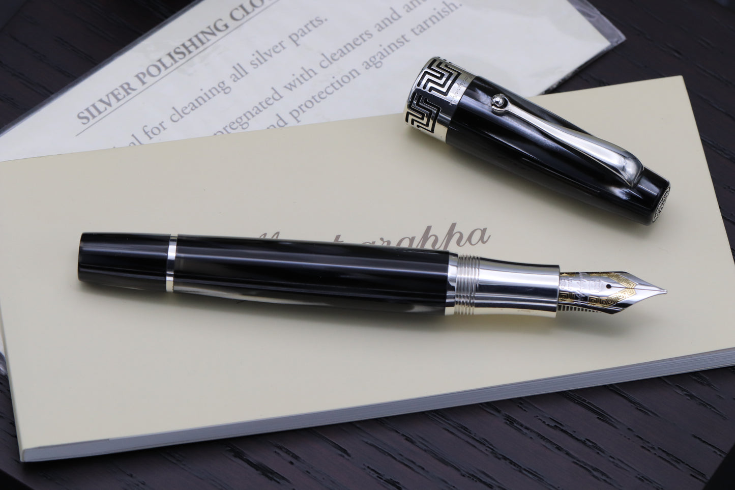 Montegrappa Extra 1930 Black White Celluloid Fountain Pen - Serviced by Montegrappa December 2025