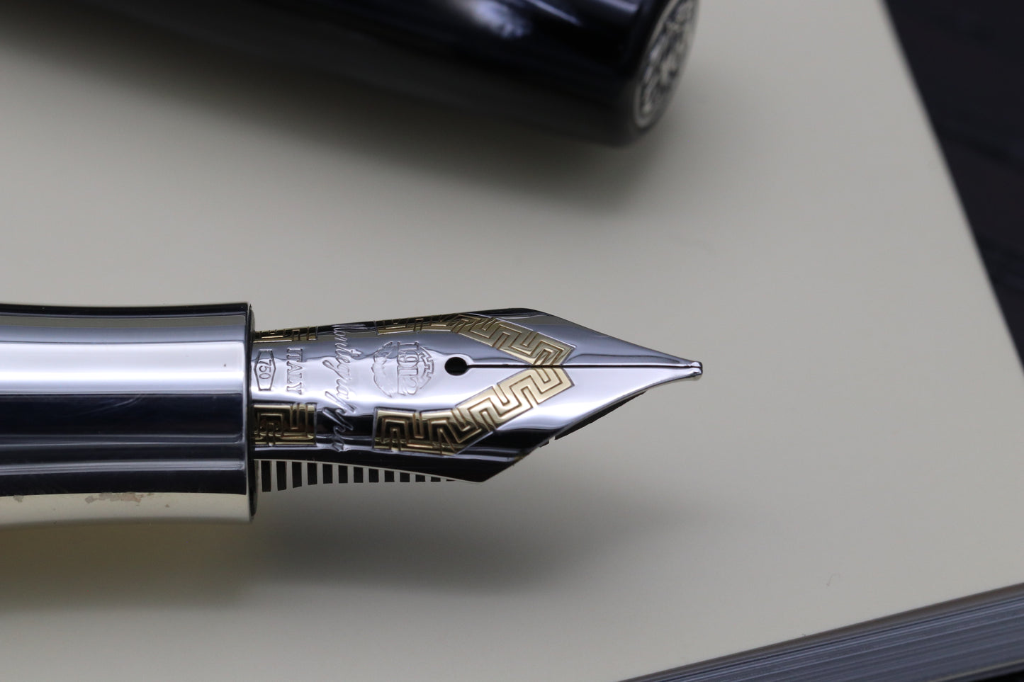 Montegrappa Extra 1930 Black White Celluloid Fountain Pen - Serviced by Montegrappa December 2025