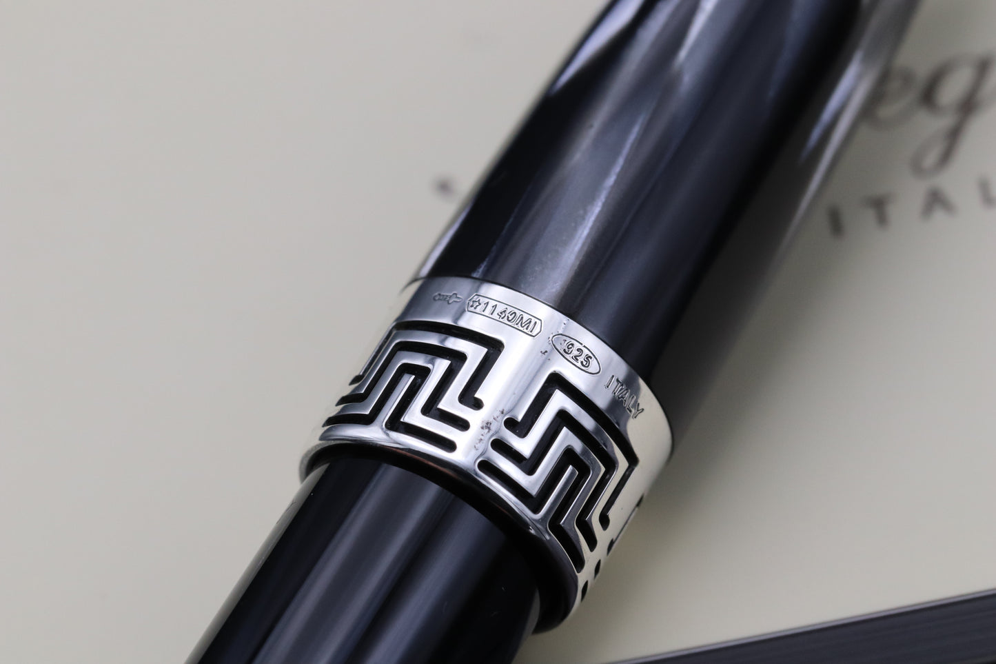 Montegrappa Extra 1930 Black White Celluloid Fountain Pen - Serviced by Montegrappa December 2025